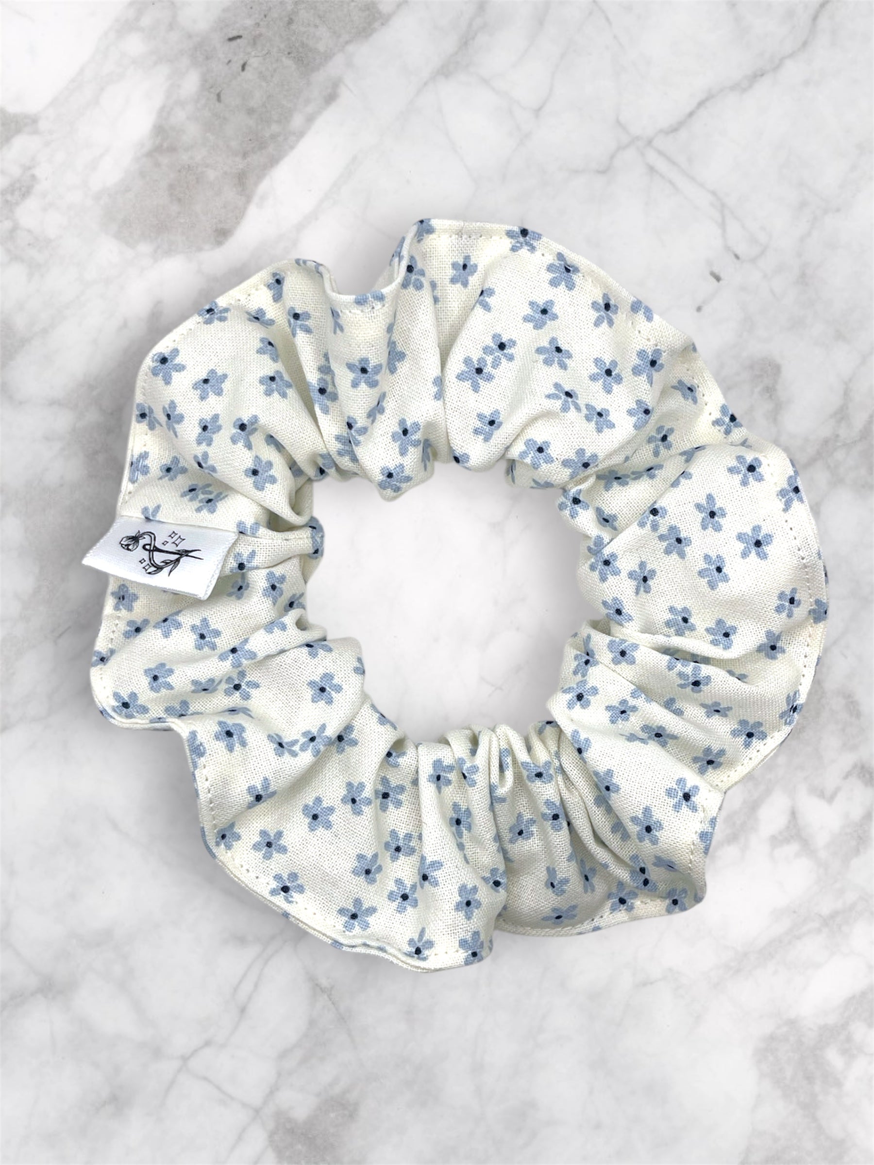 Blue Blossoms Scrunchie