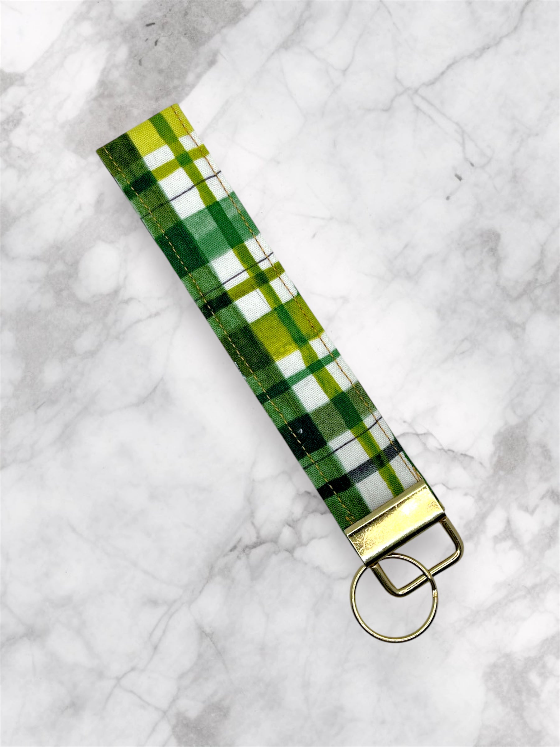 Emerald Plaid Wristlet