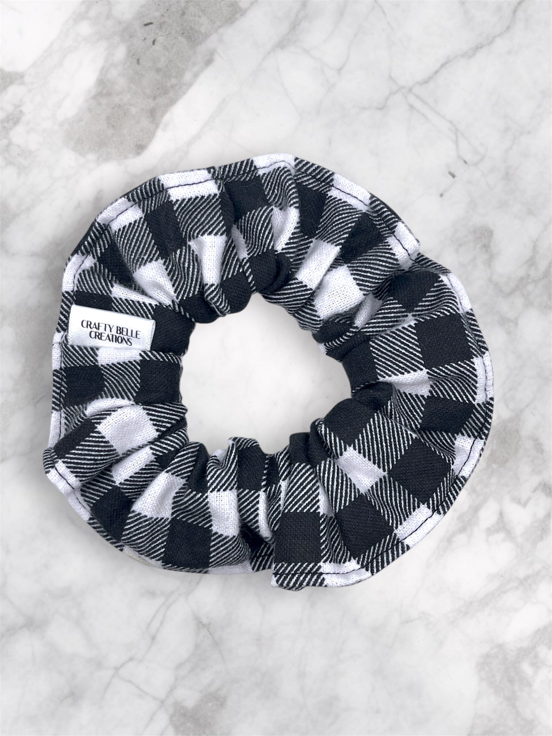 Black Plaid Scrunchie